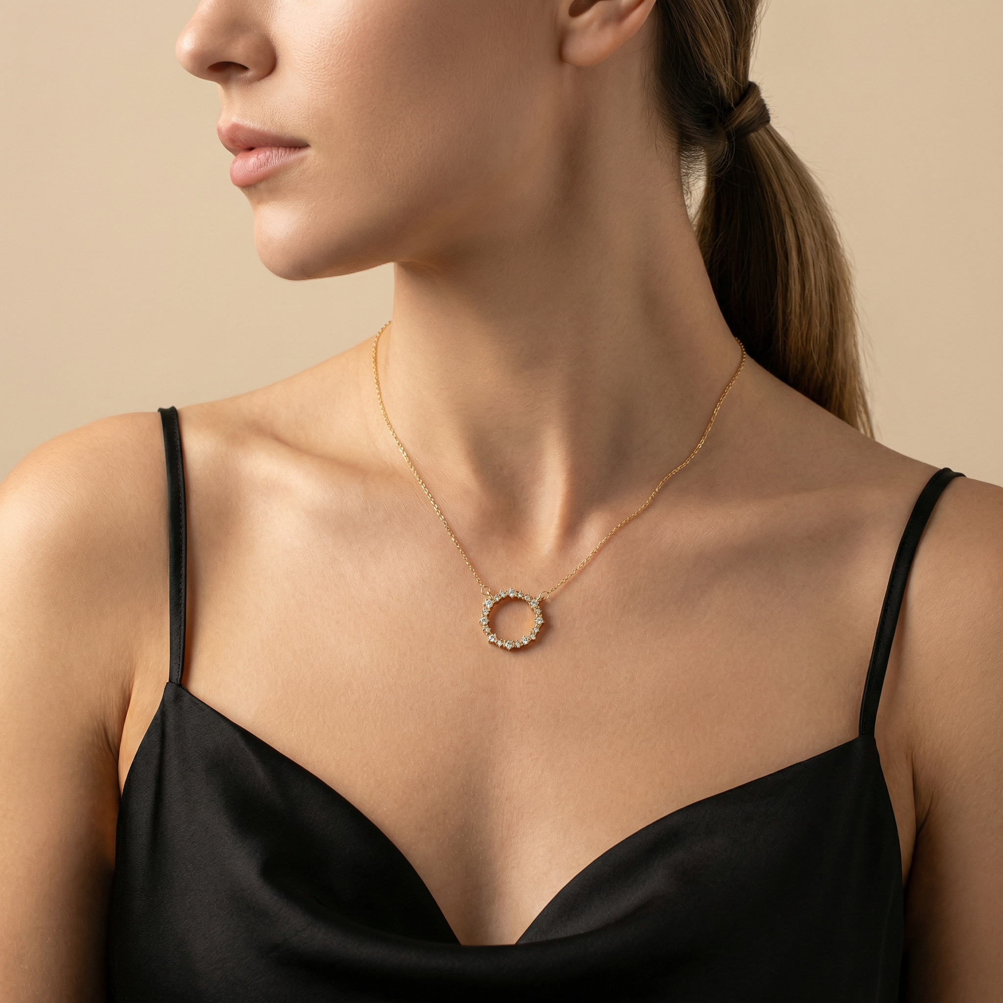 Lily Elegant Circle Necklace for Women