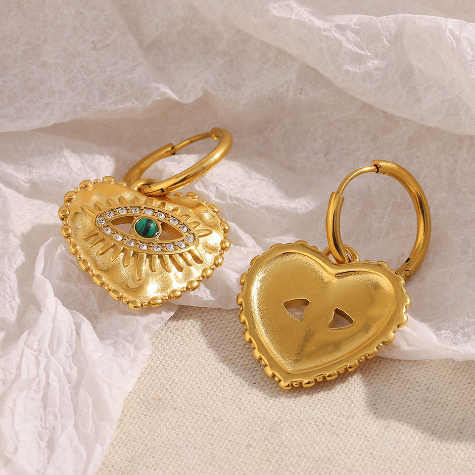 Leona Gold Eye Charm Earrings
