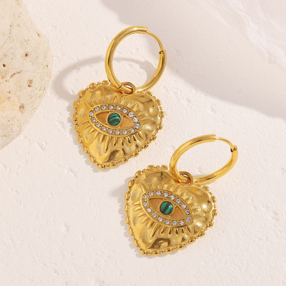 Leona Gold Eye Charm Earrings