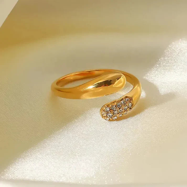 Gold Pave Open Tip Ring - Amalfa