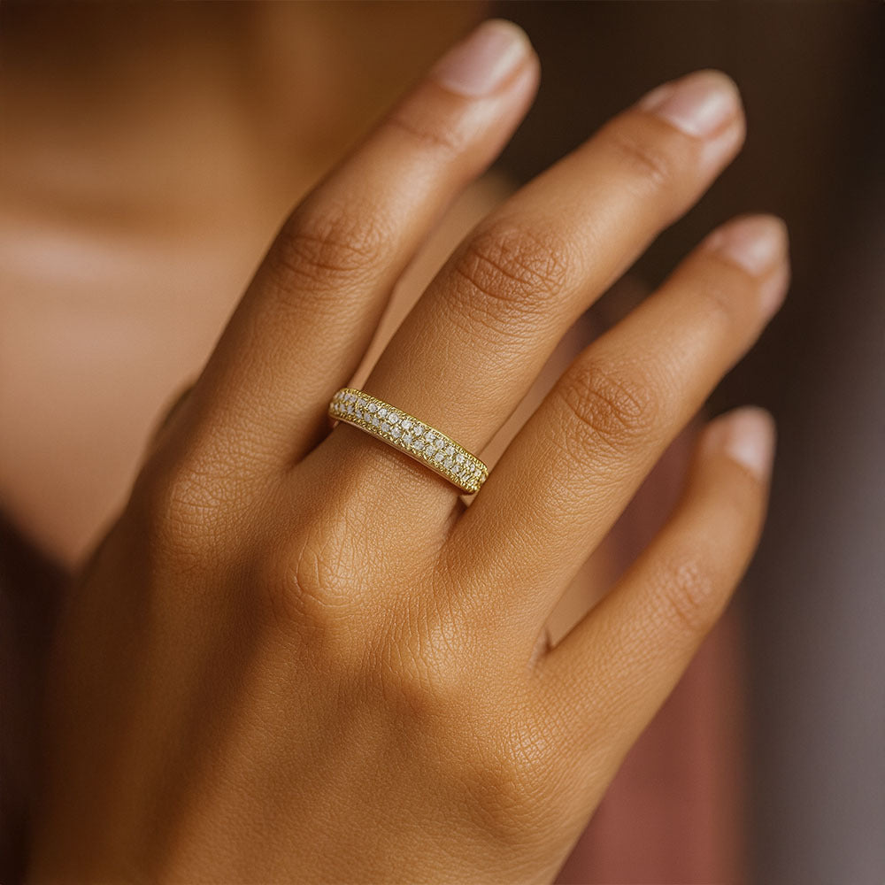 Sabine Gold Adjustable Ring for Women - Amalfa