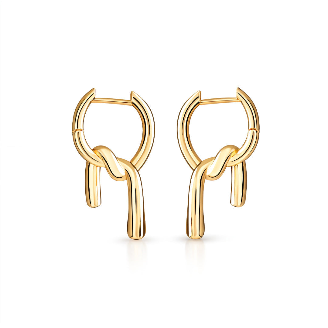 Sculptural Gold Link Earrings - Amalfa