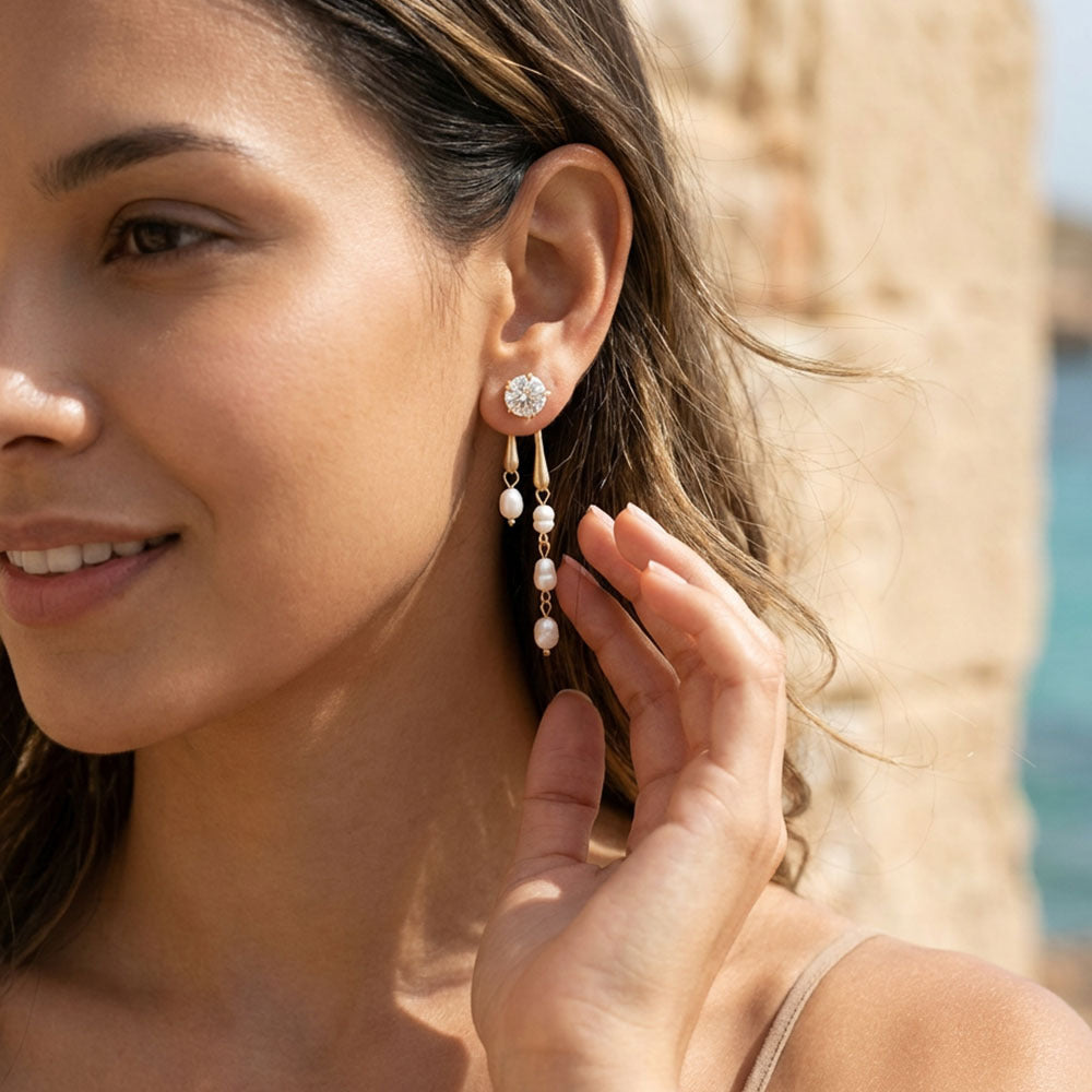 Anti tarnish Pearl Earrings for women