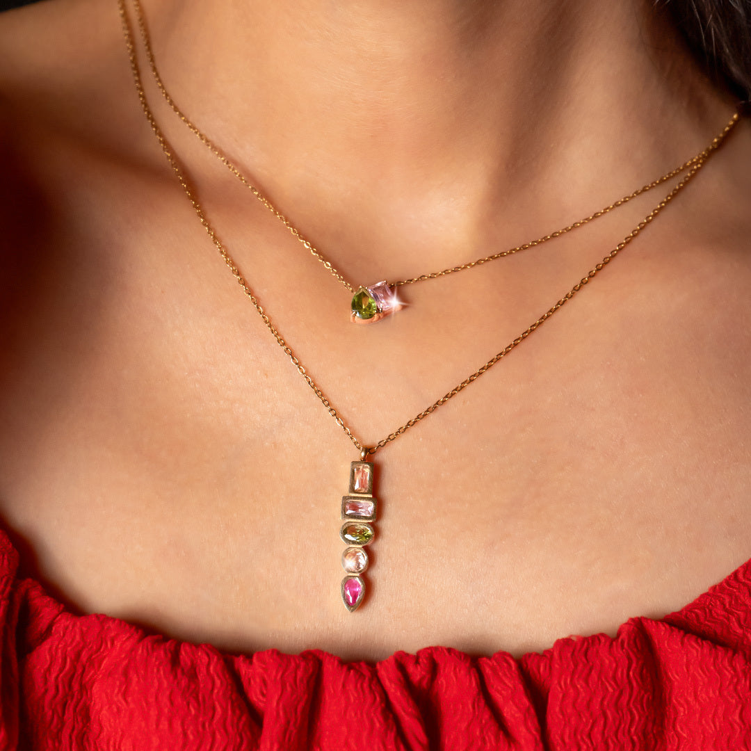 Aurora Gemstone Gold Jewelry Set Of 4