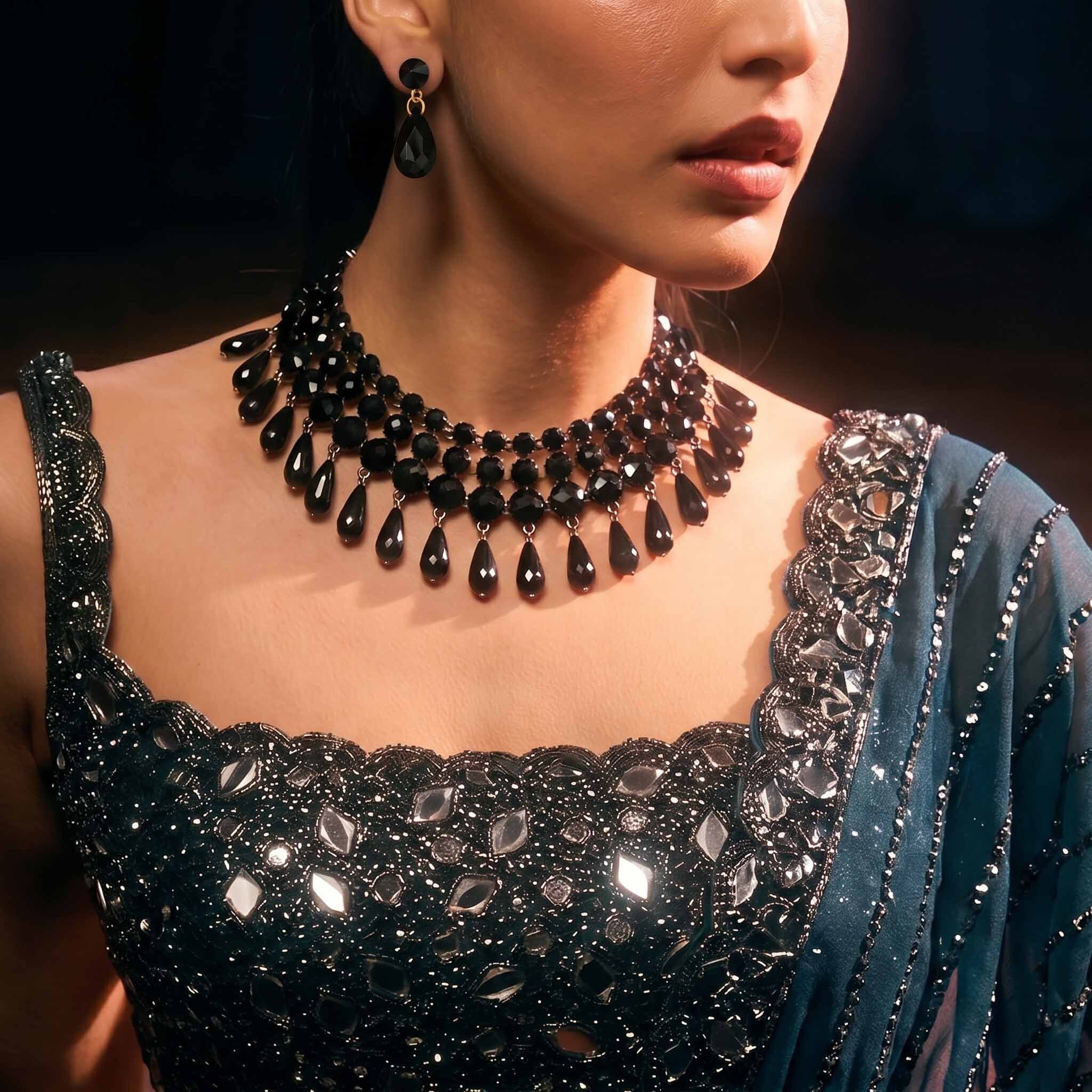 Bianca Noir crystal Drop Set