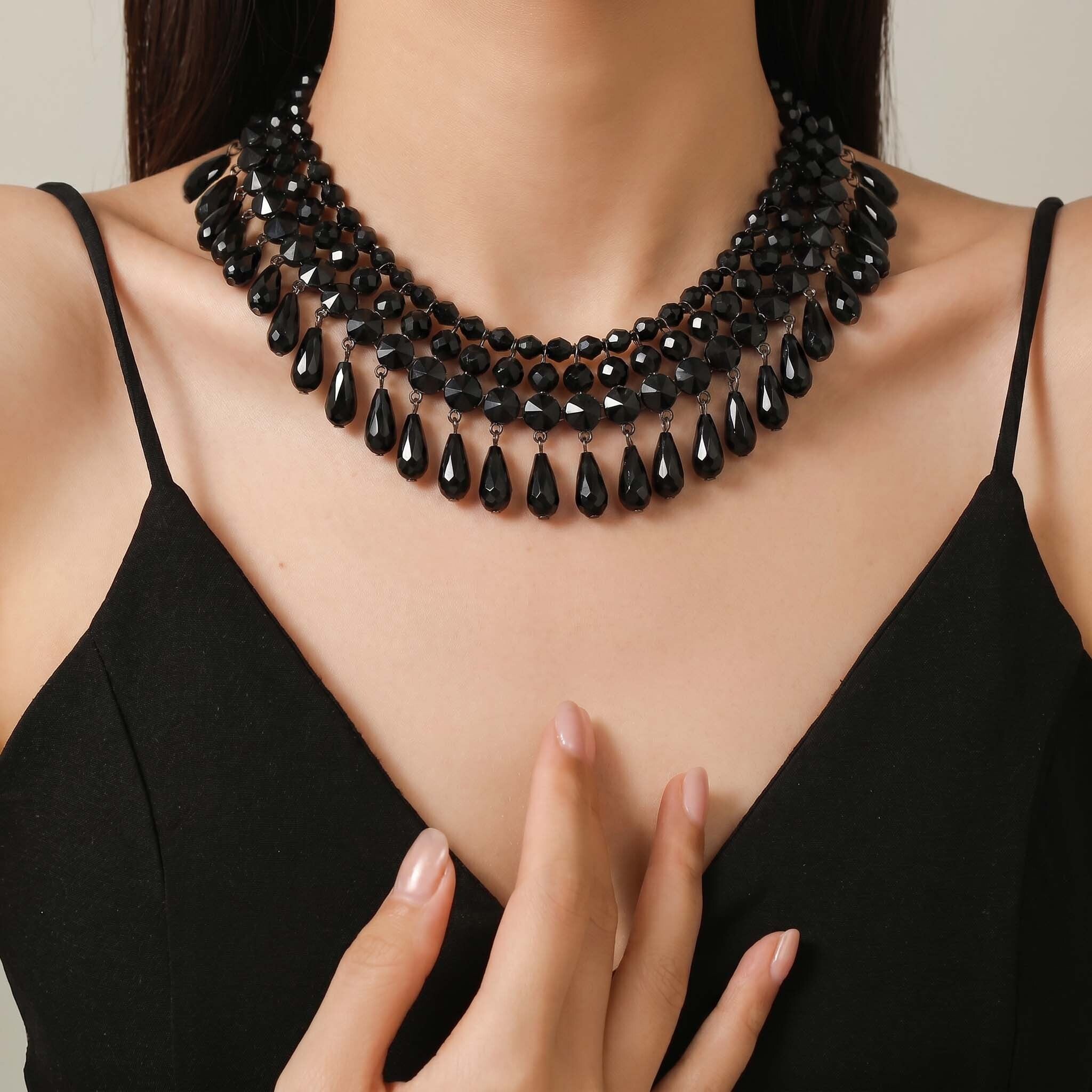Bianca Noir crystal Drop Set