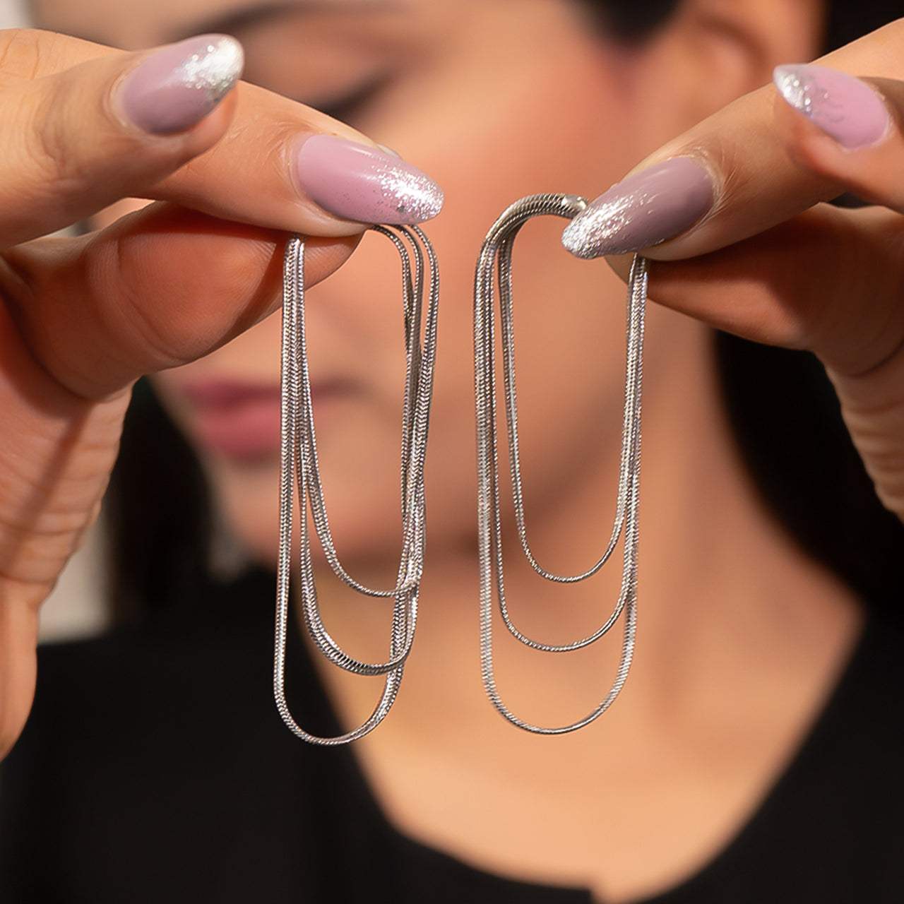 Silvia Layered Chain Earrings - Amalfa