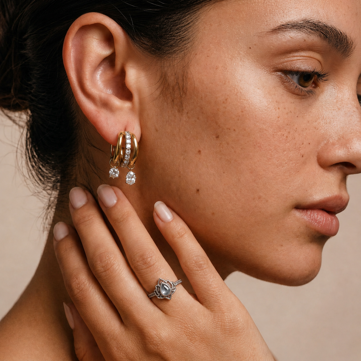 Chic Crystal Hoops Earrings For Women