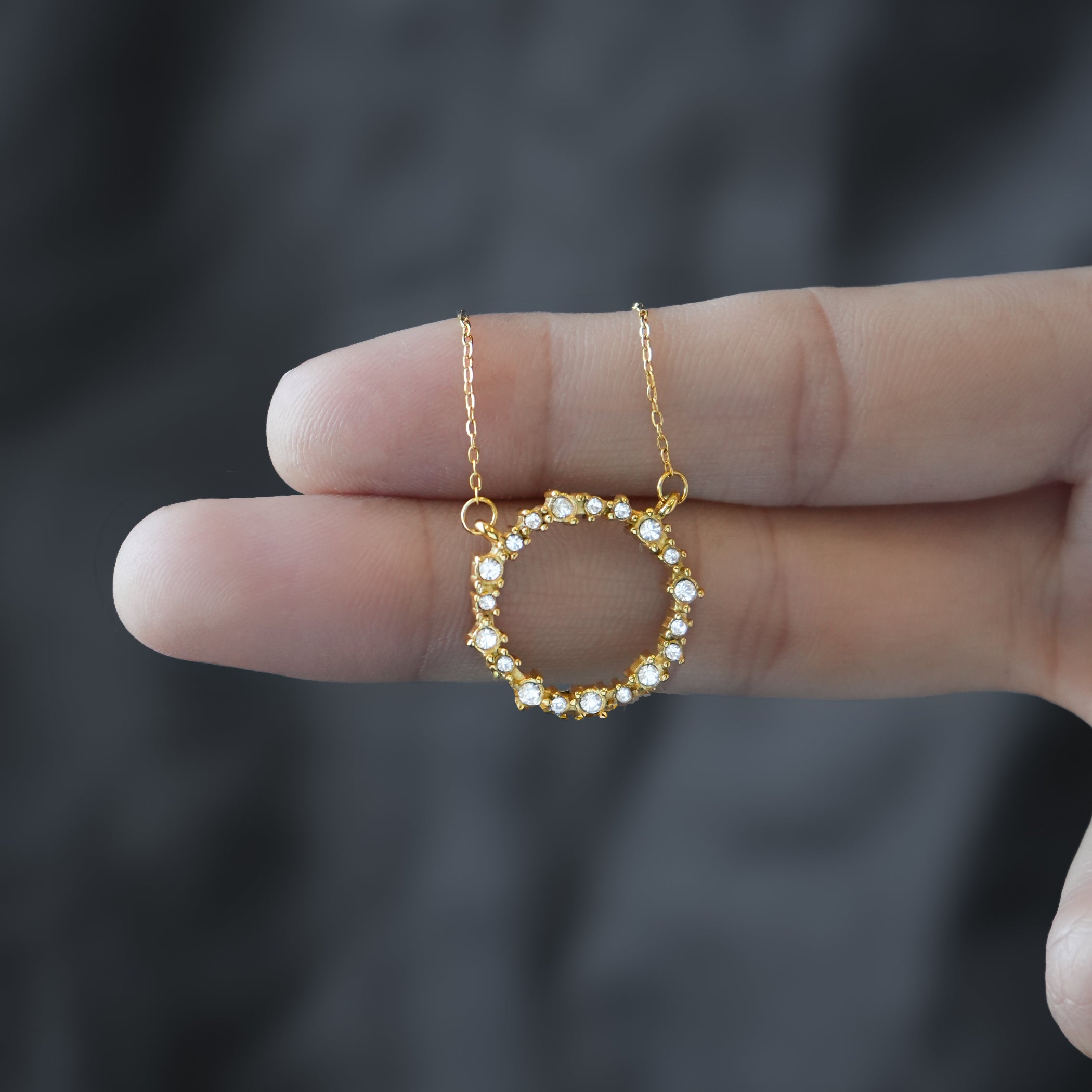 Lily Elegant Circle Necklace for Women - Amalfa