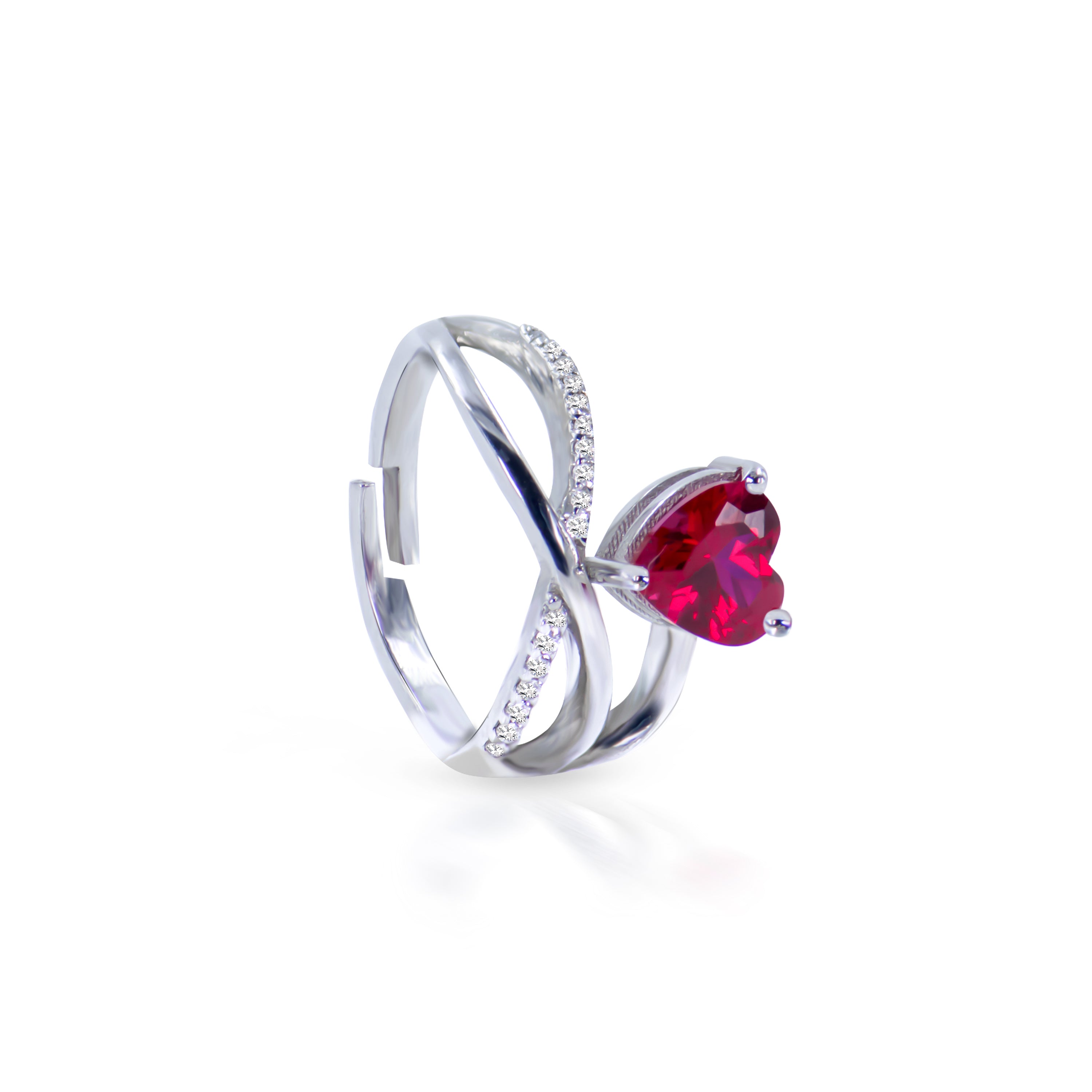heart stone ring for daily wear women red gemstone stylish jewellery