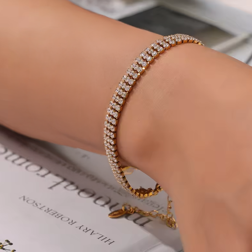 Clara Gold Zircon Tennis Bracelet for Women - Amalfa