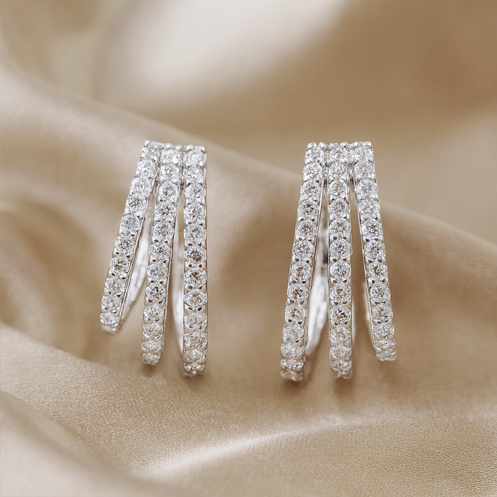 Diamond hoop earring