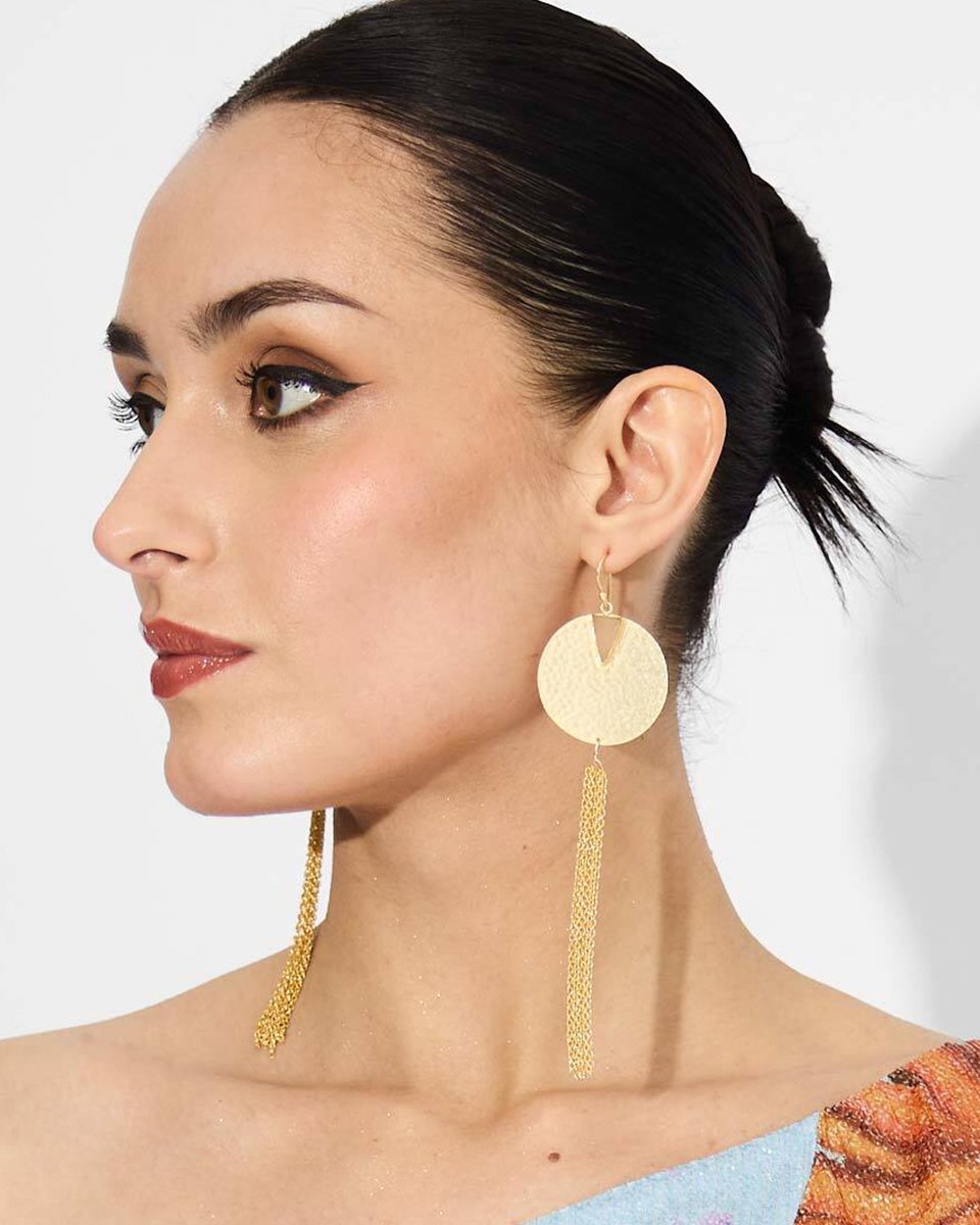 Ness Luxe Gold Tassel Dangle Earrings - Amalfa