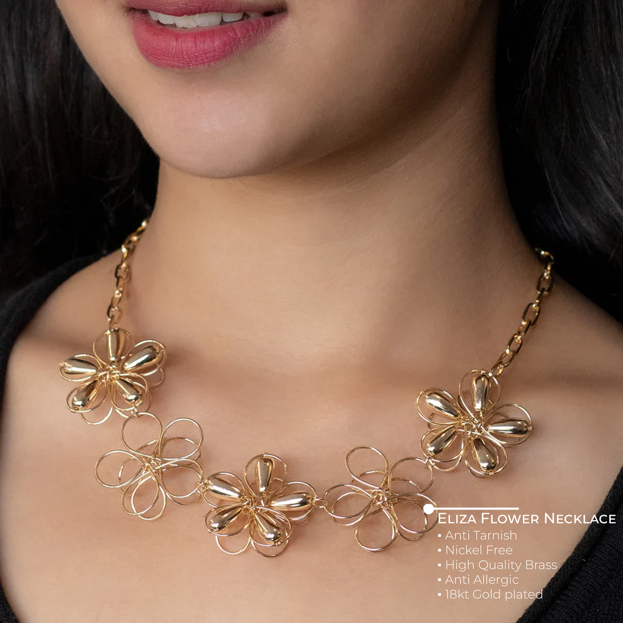 Eliza Gold Flower Necklace