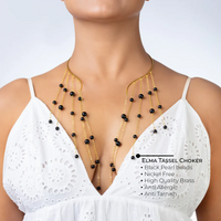 Thumbnail for Elma Tassel Gold Choker Necklace