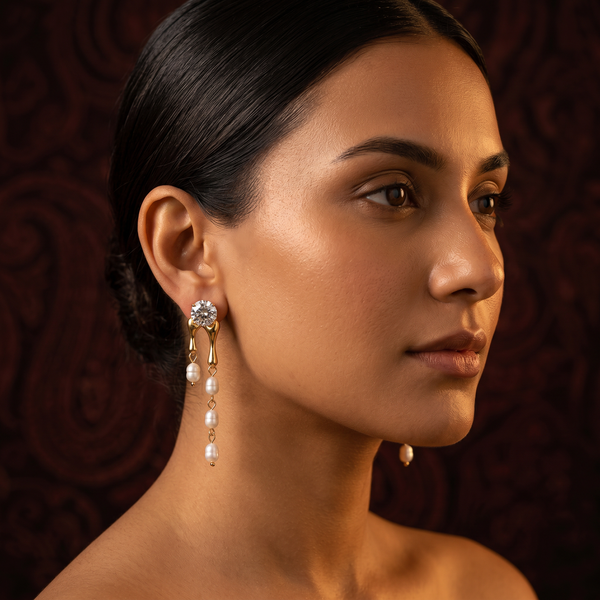 Noor Luxe Pearl Drop Earrings For Women