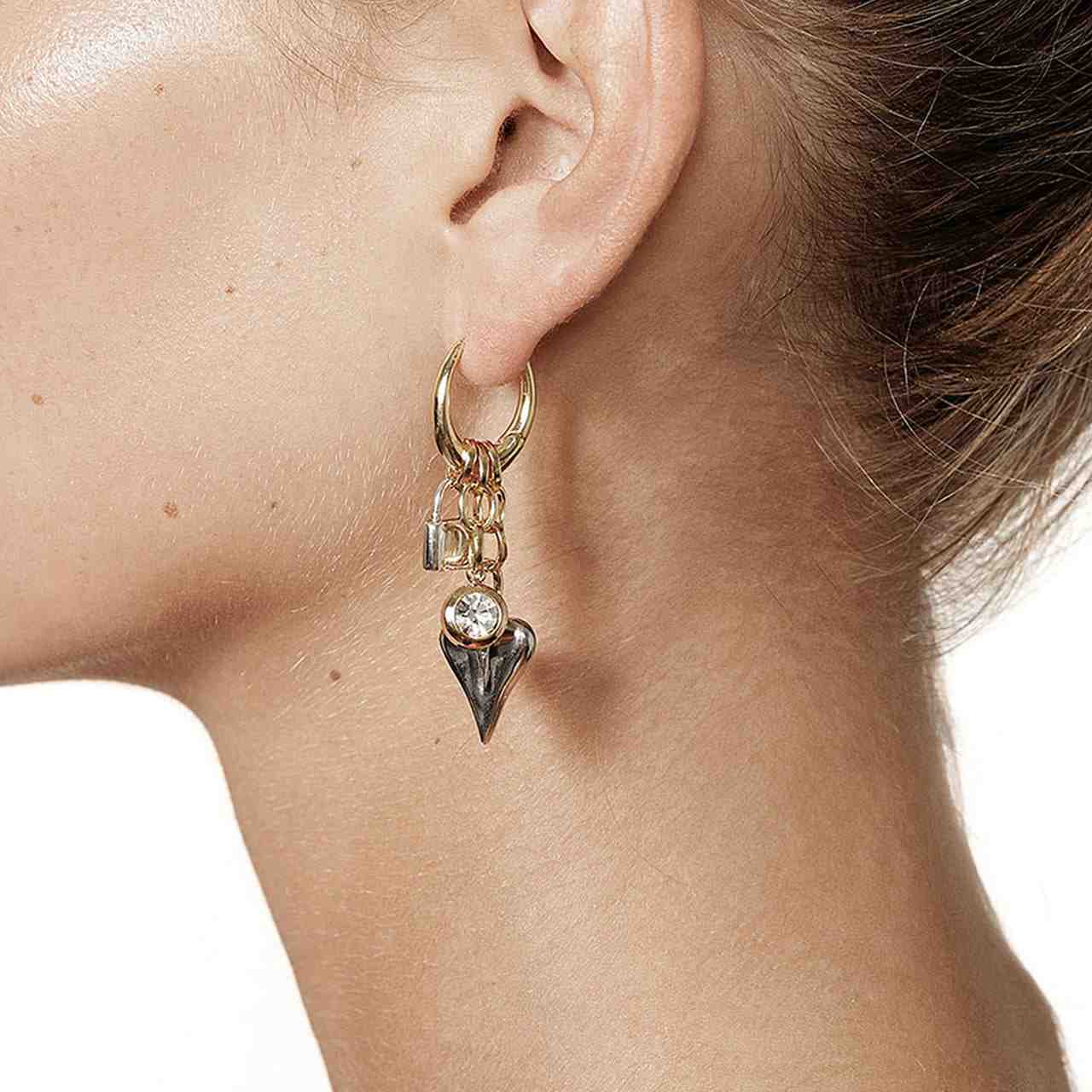 Close-up of an earring with a unique design