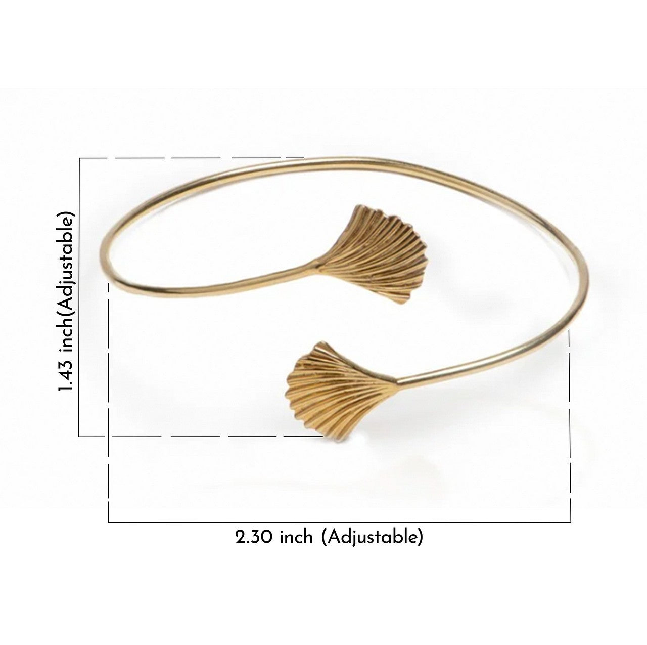Gold bangle with leaf designs