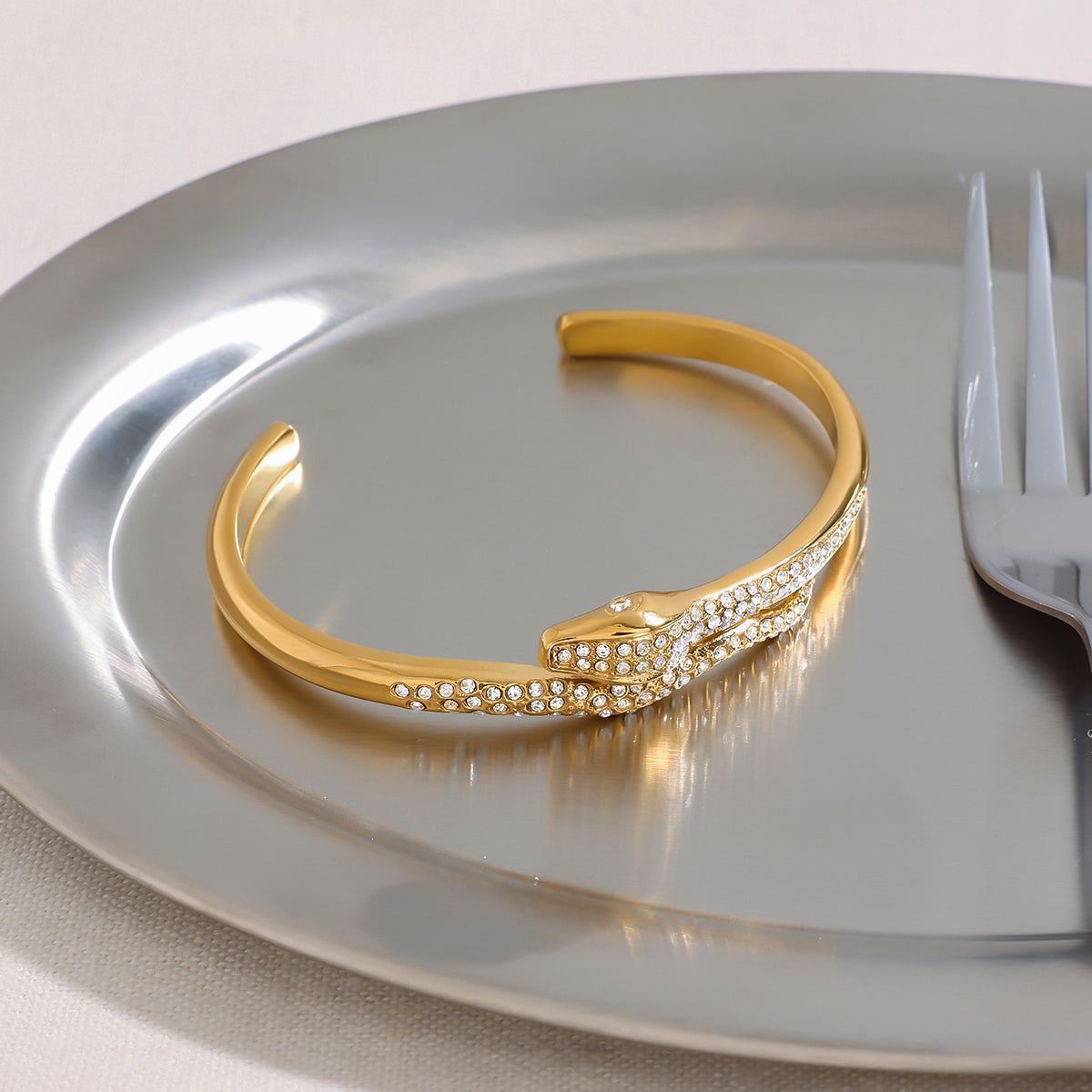 Gold snake bracelet