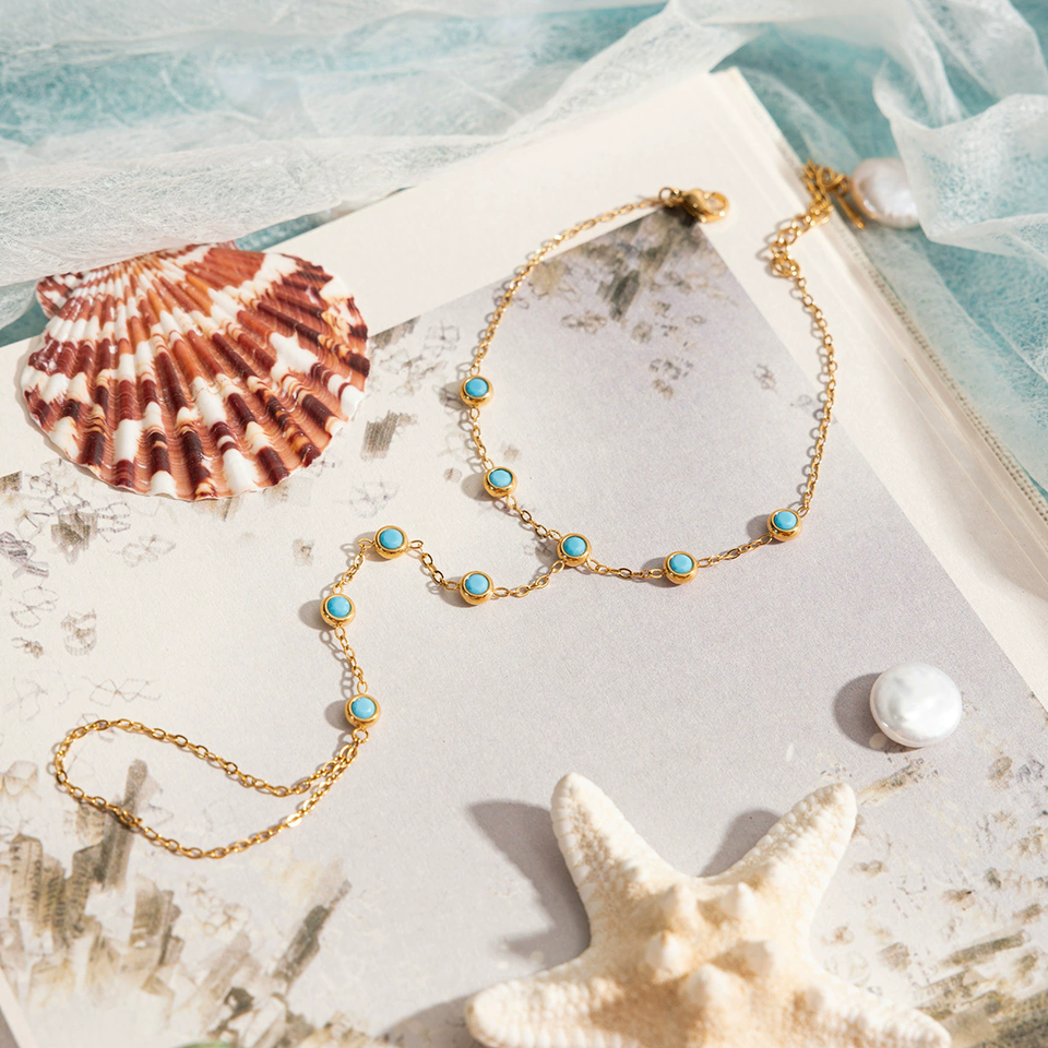 Tiva Turquoise Chain Hand Harness