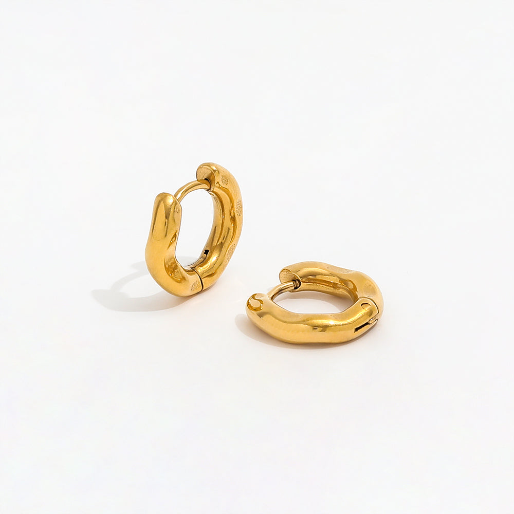 Ori Sleek Gold Huggie Hoop Earrings