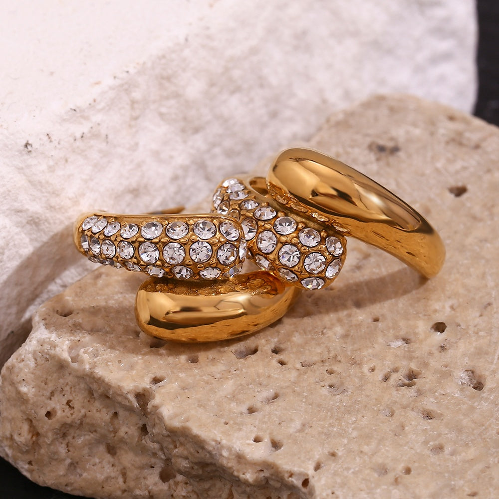 Lynne Gold Crystal Curve Earrings