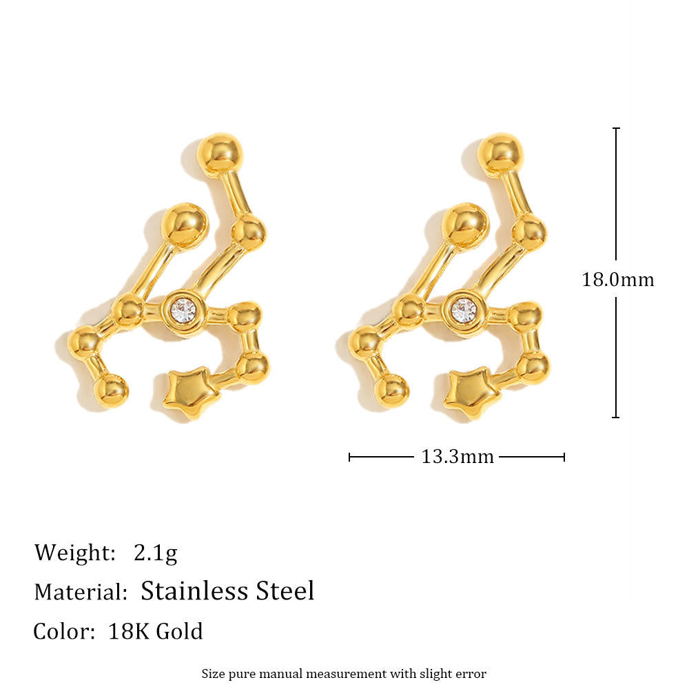 Astra Zodiac Stud Earrings