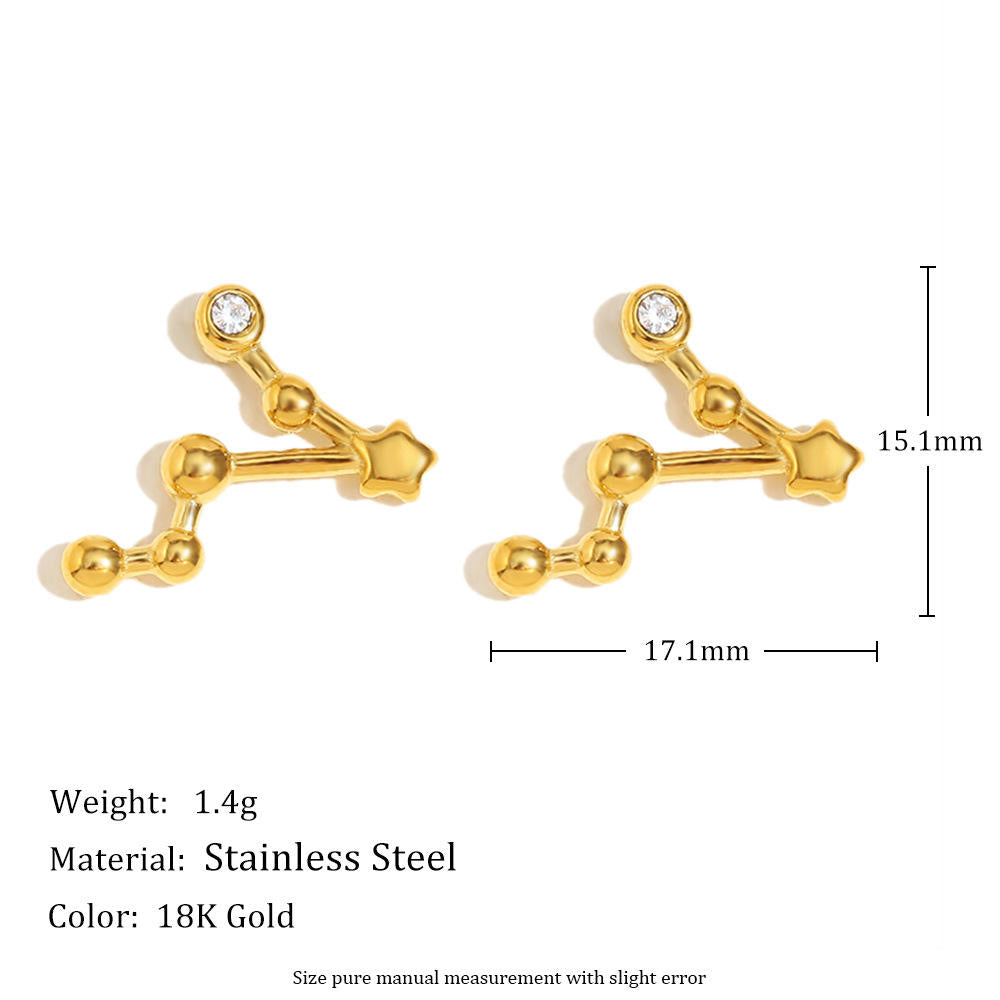 Astra Zodiac Stud Earrings