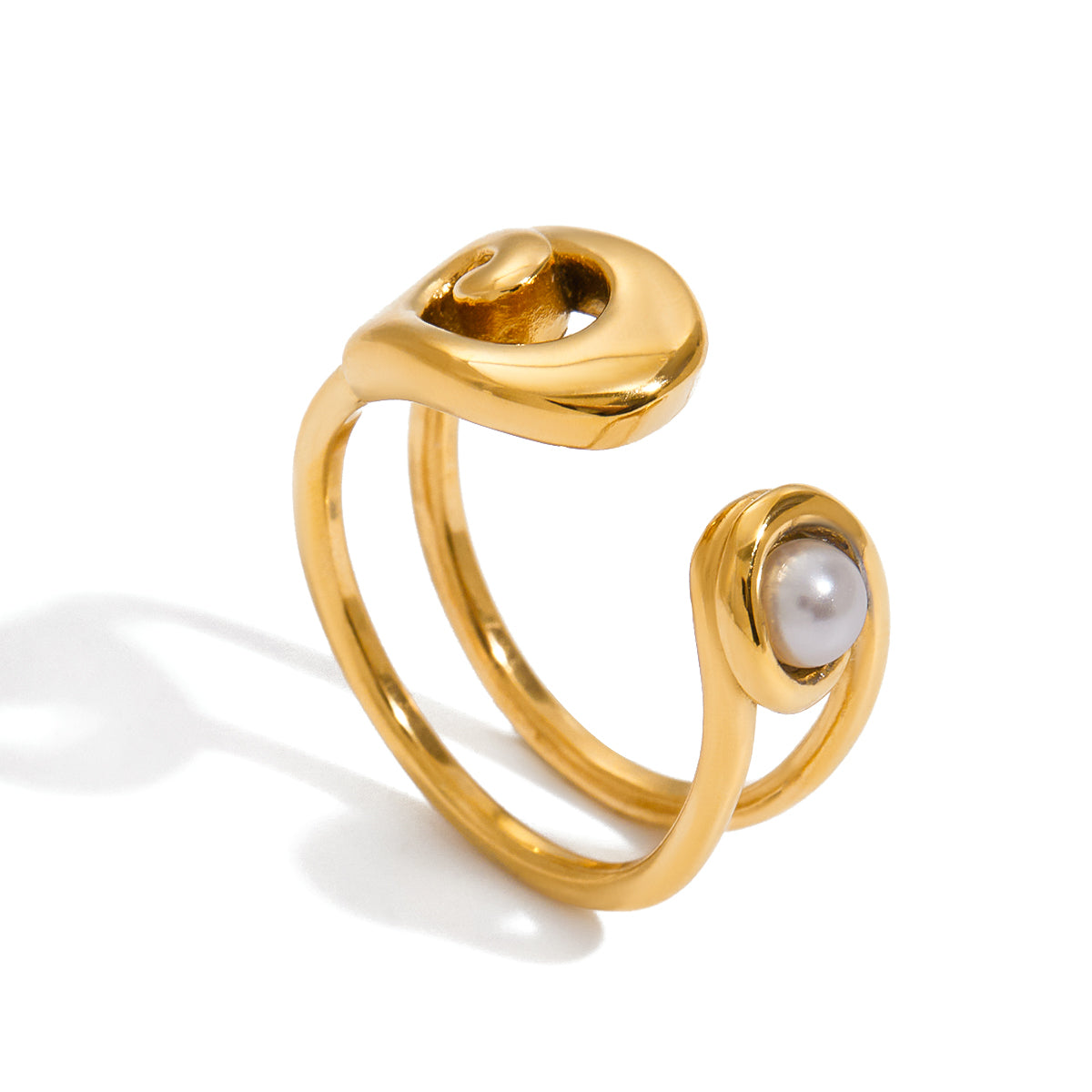 Sira Gold Wrap Pearl Ring