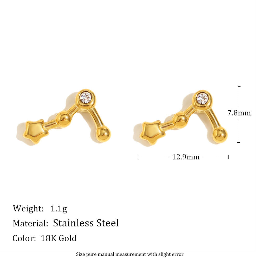 Astra Zodiac Stud Earrings