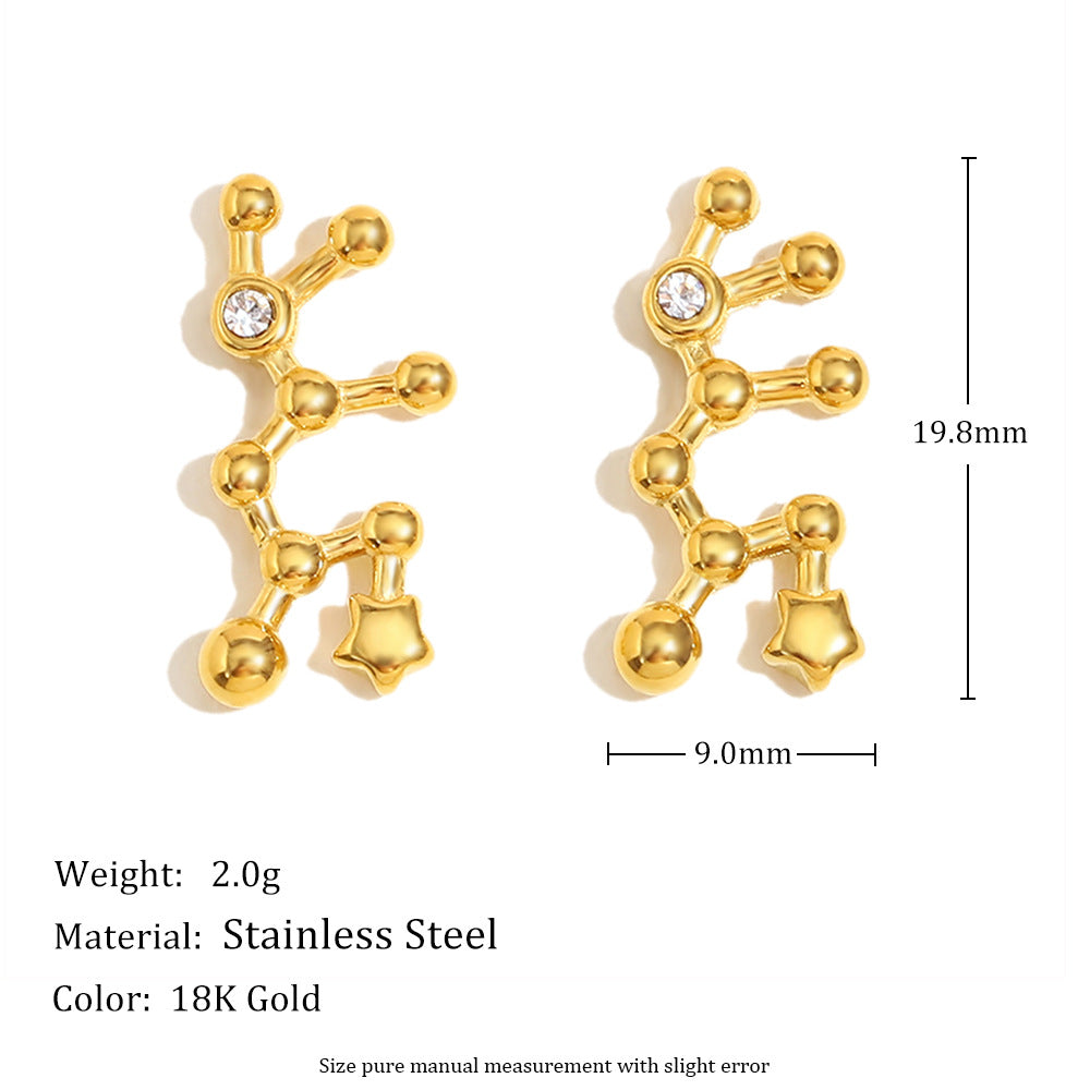 Astra Zodiac Stud Earrings