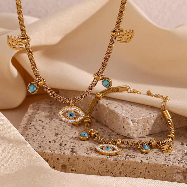 Liora Gold Evil Eye Charm Necklace