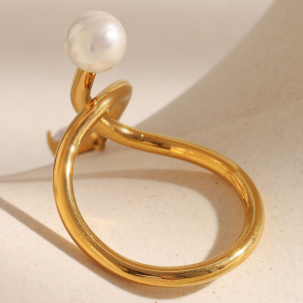 Mist Pearl Twist Ring