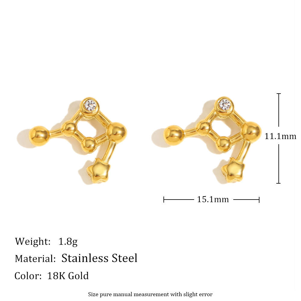 Astra Zodiac Stud Earrings
