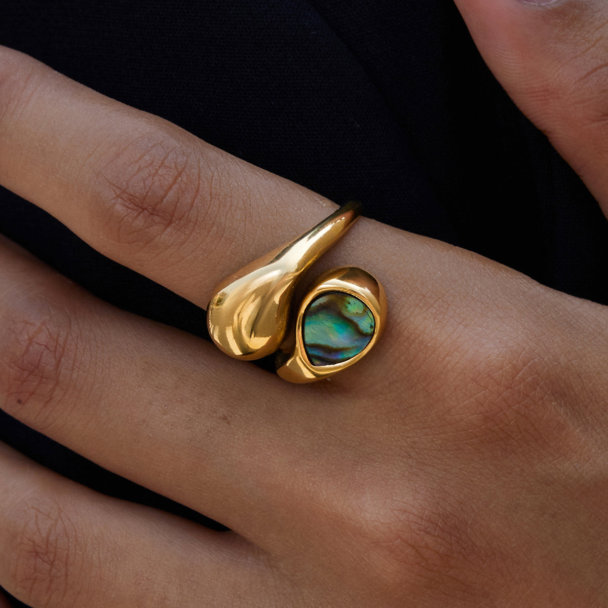 TideGlow Gold Ring