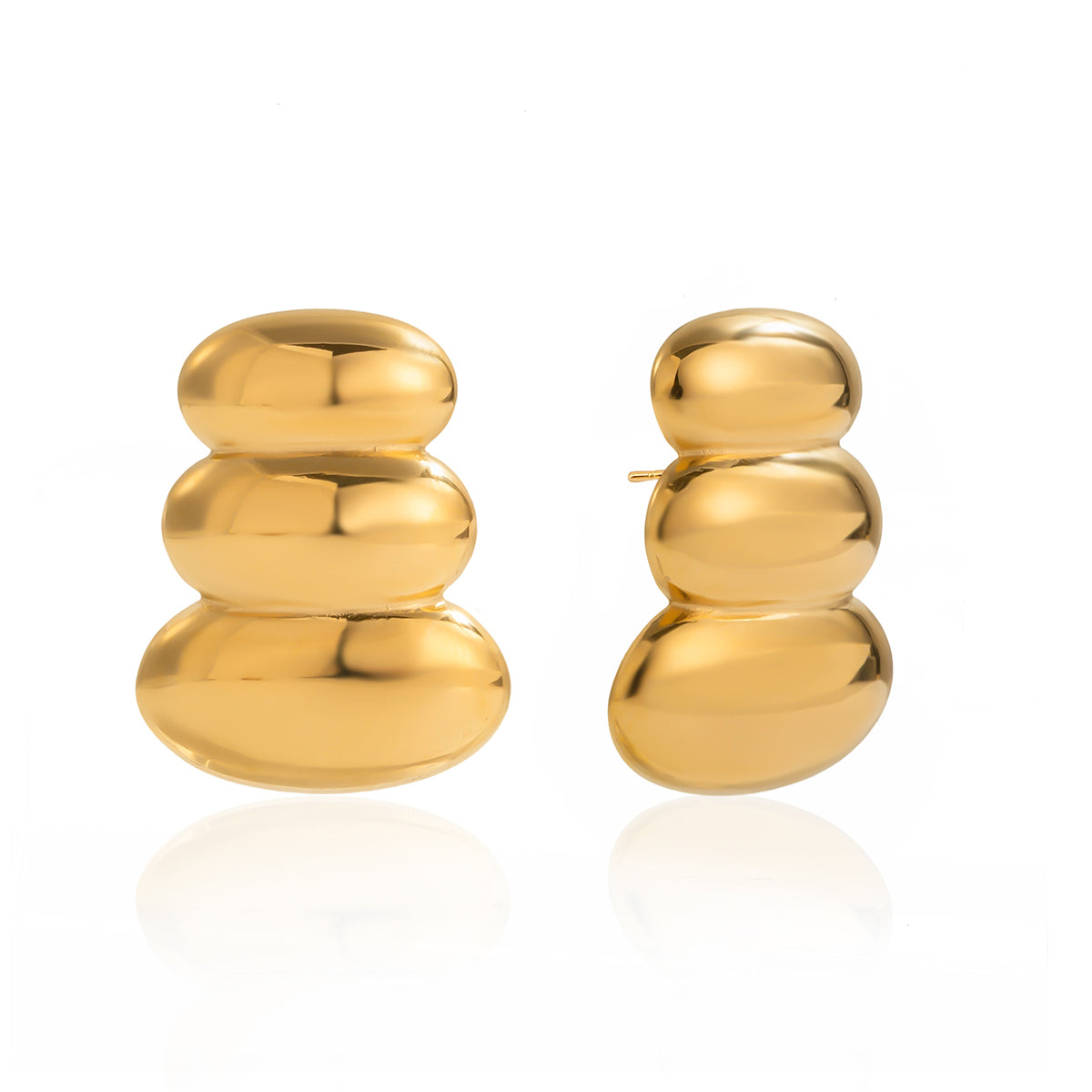 Zenia Bold Dome Gold Earrings