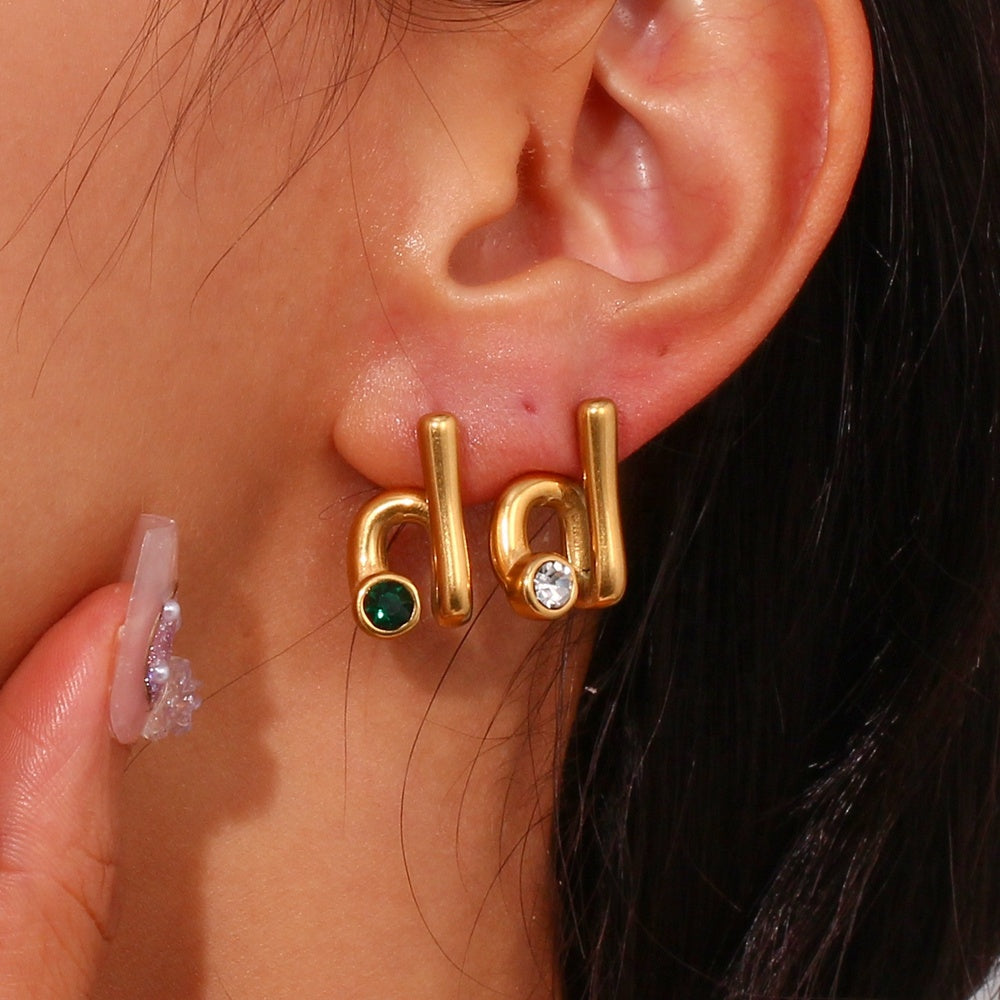 Verona Emerald Stud Earrings