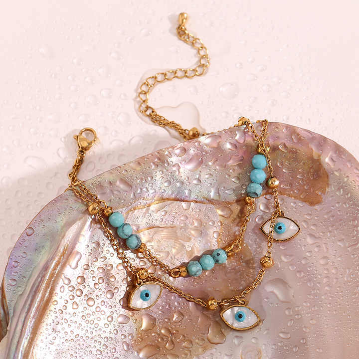 Myla Evil Eye Layered Anklet