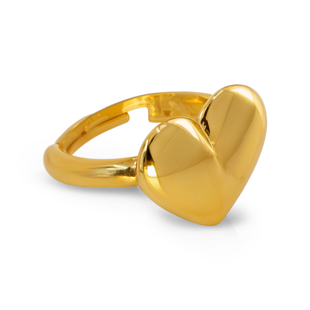 Heart’s Glow Radiant Gold Ring for Women - Amalfa