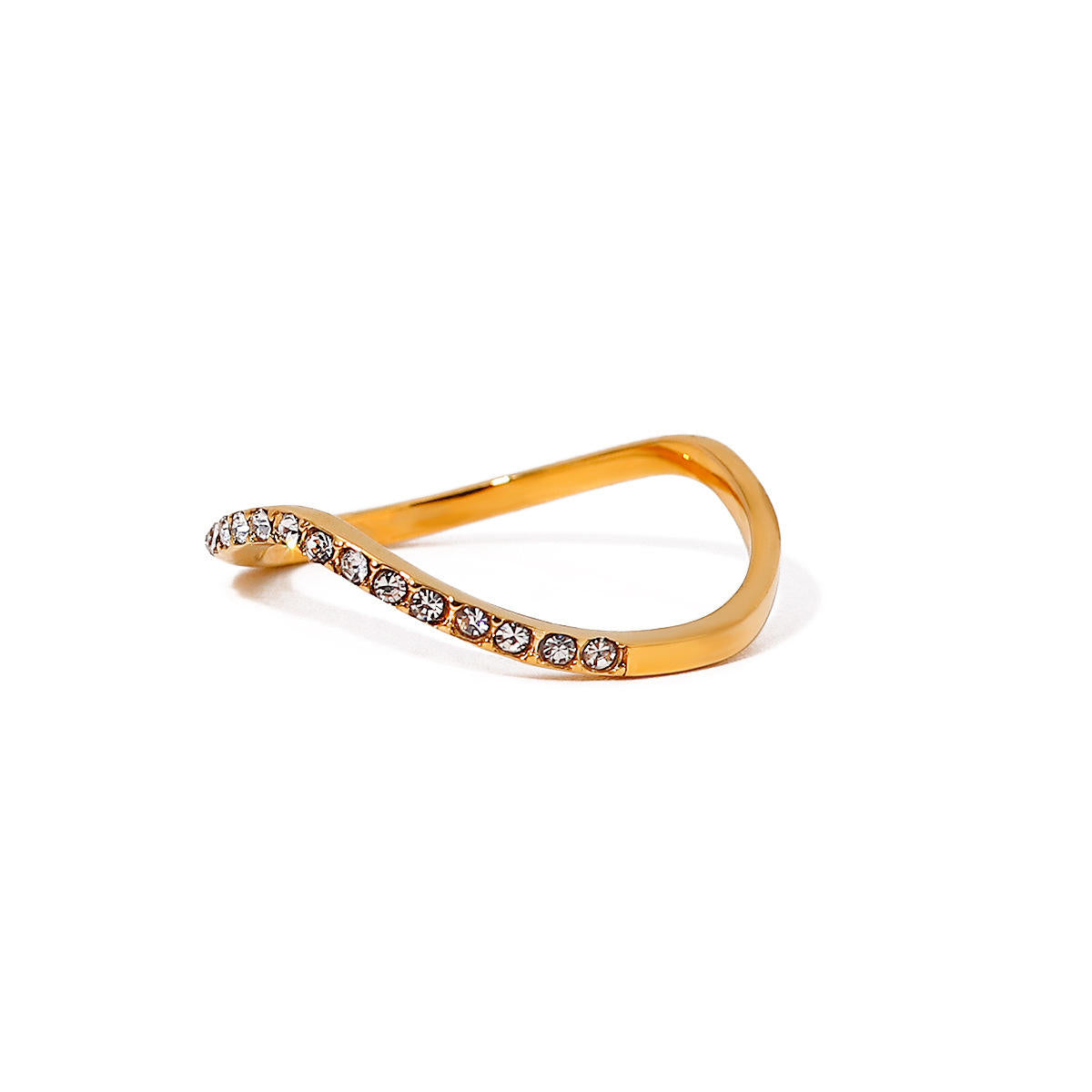 Nami Curve Crystal Ring