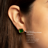 Thumbnail for Inez Emerald Stone Earrings