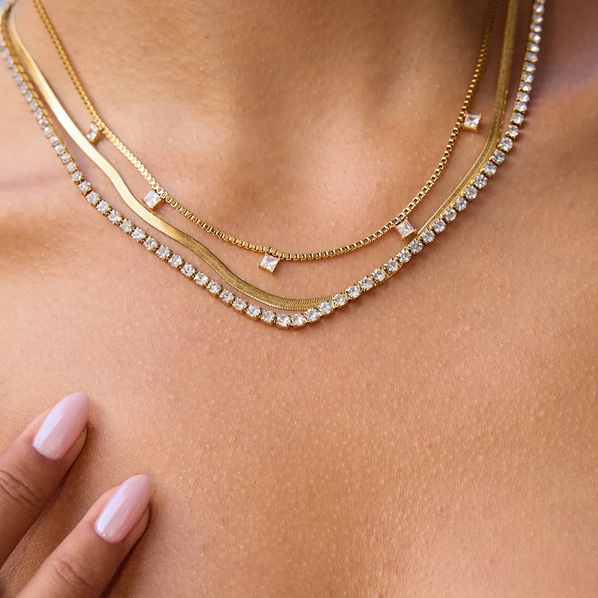 Solara Layered Gold Choker Necklace
