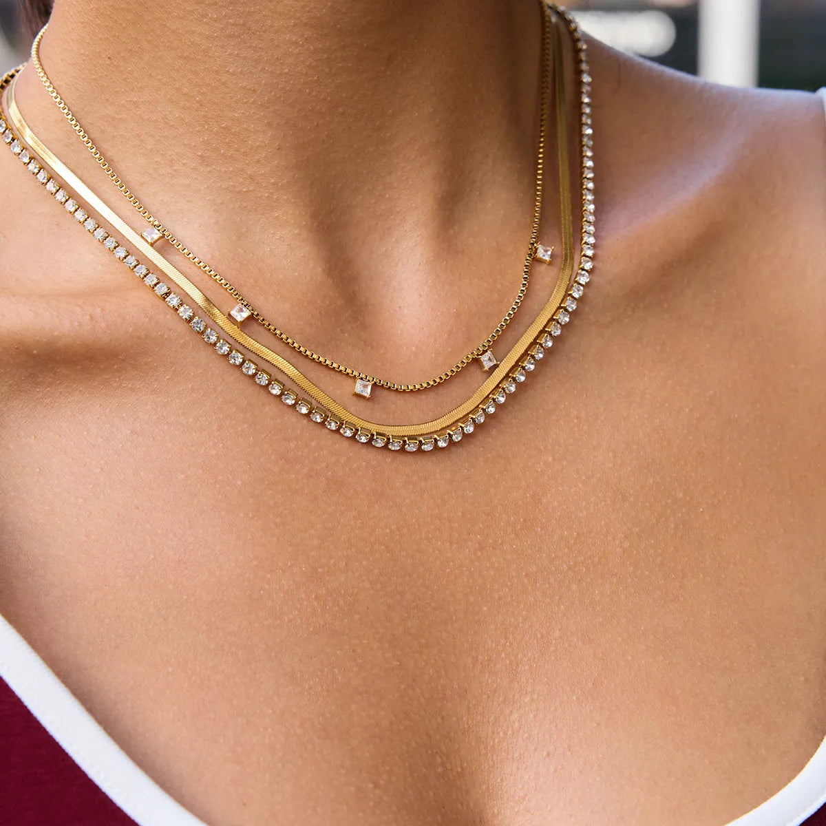 Solara Layered Gold Choker Necklace