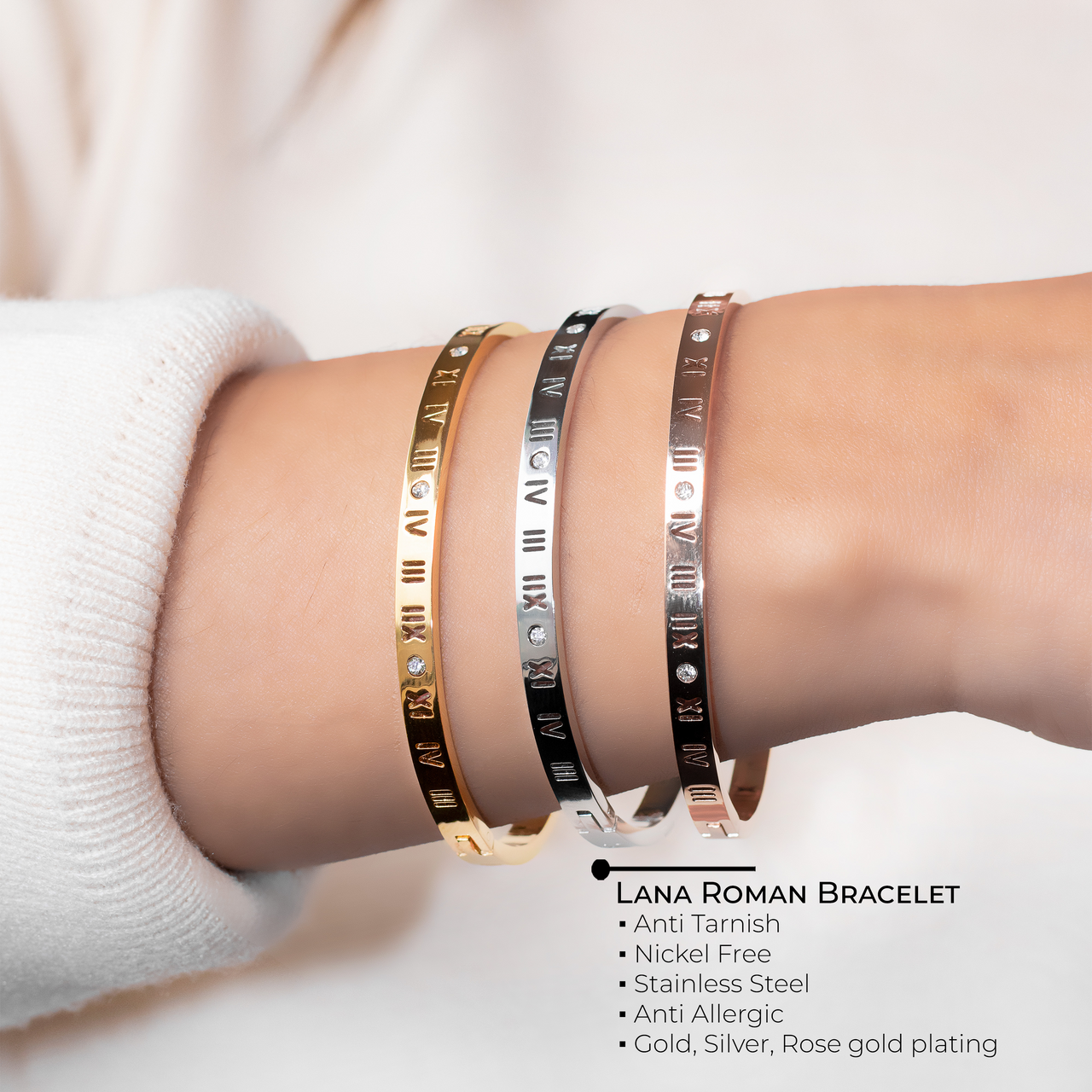 Lana Roman Numeral Gold Bracelet