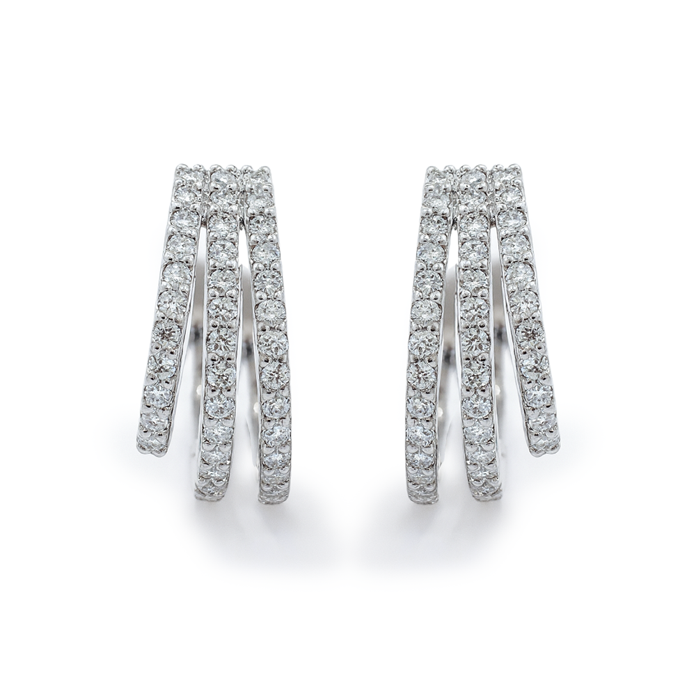 Pair of diamond hoop earrings