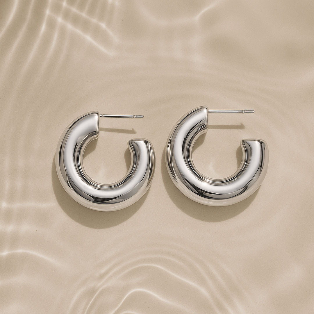 Matilda Halo Gold Hoop Earrings - Amalfa