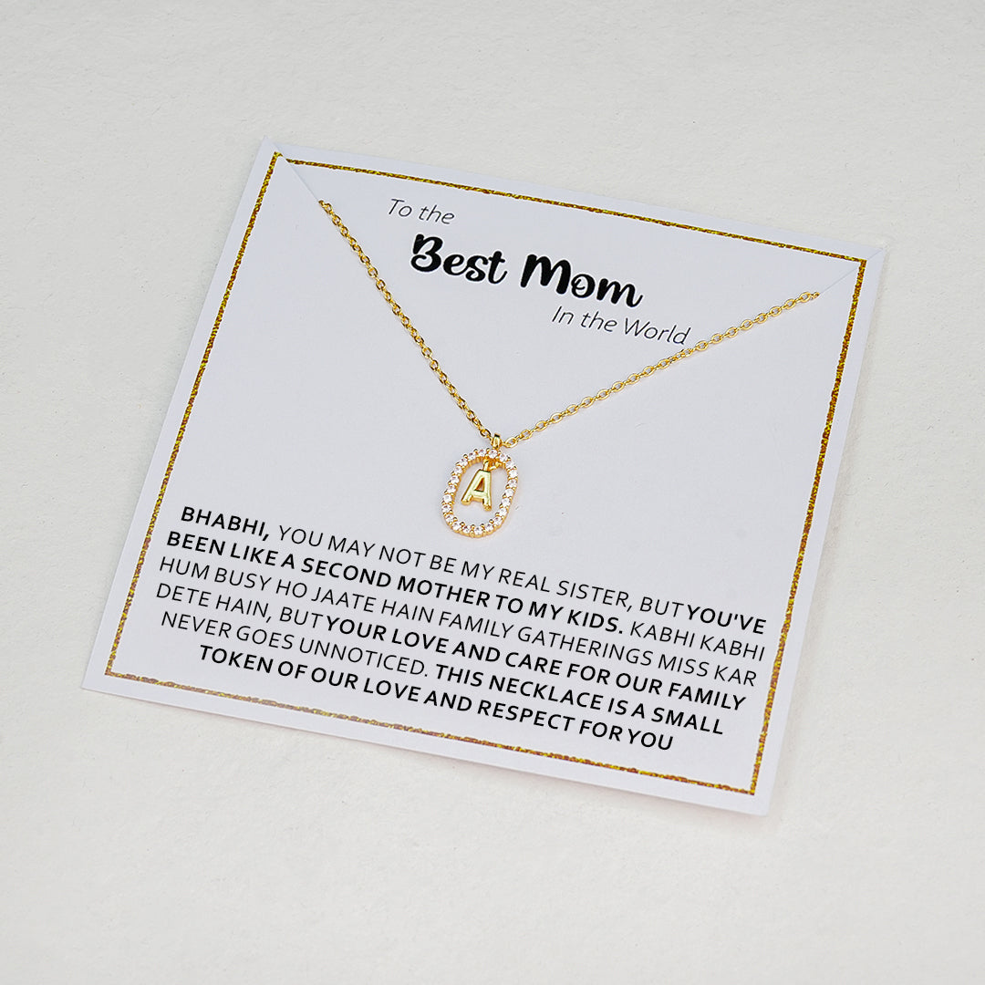Lena Initial Necklace Form Sister-in-Law With Special Gift Box - Amalfa