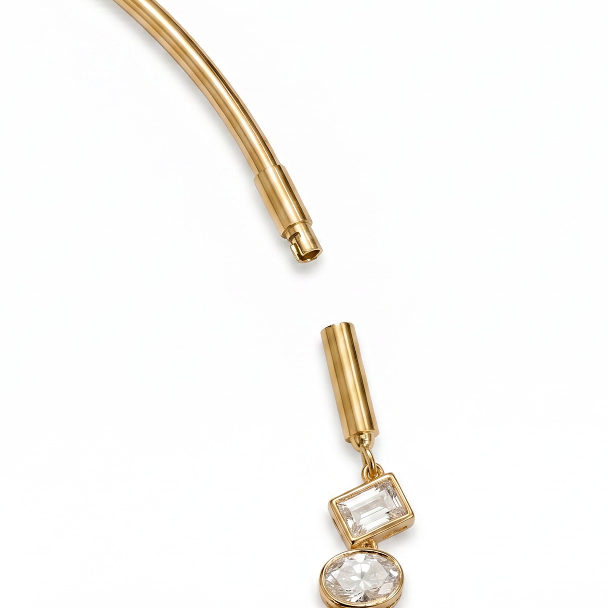 gold necklace for women with crystal stones minimalist modern design jewelry
