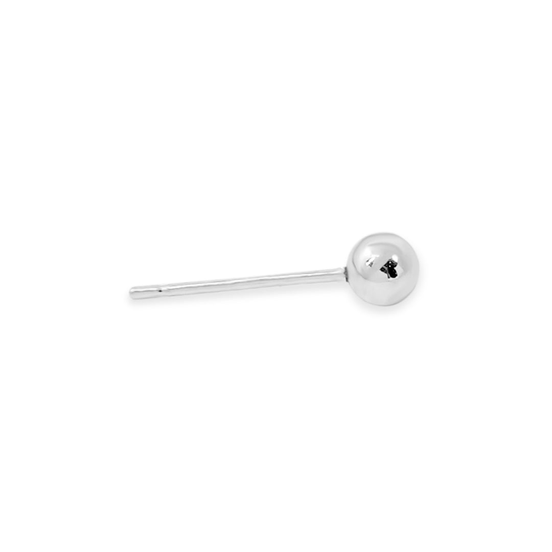 Silver new stud earrings for women on a white background