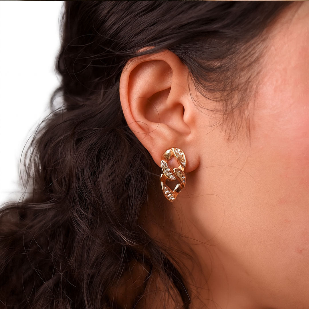 Oana Cuban Link Gold Earrings - Amalfa